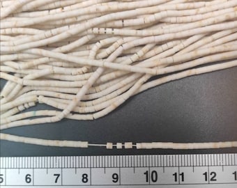 White Howlite Heishi Beads: Tiny Gemstone Spacer Beads (1-2mm)