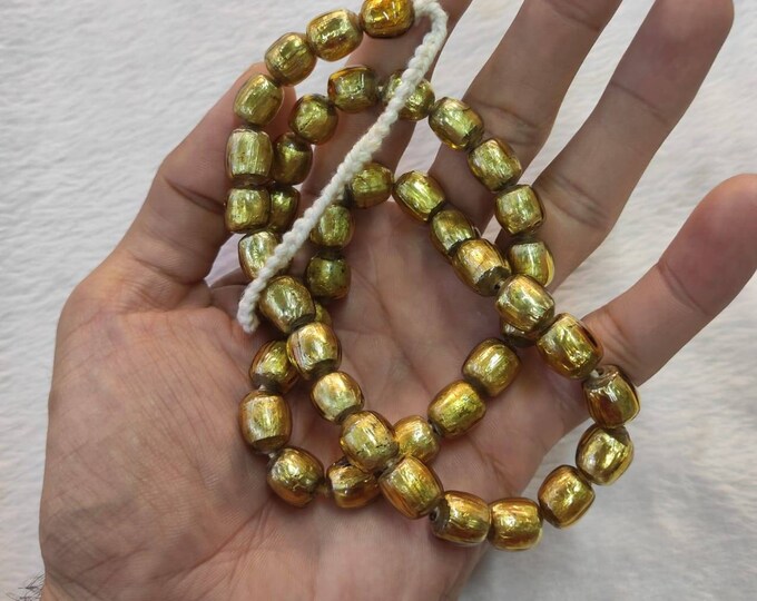 Cicra 3rd Century Roman Glass With Rare Golden Patina Beads Necklace