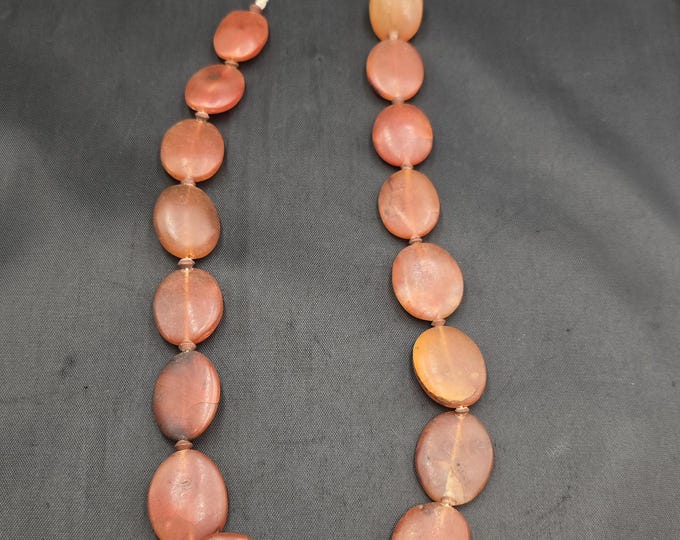 Antique Red Agate Bead Necklace, Ancient Old Stone (52cm)