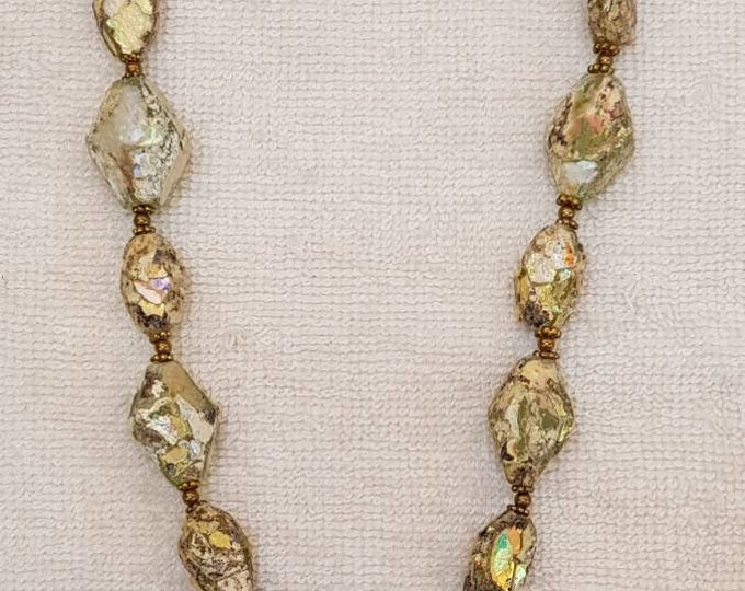 Rare Ancient  Roman Glass Beautiful Beads Necklace With Pendant