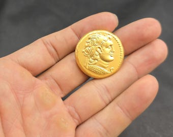 Cicra 3rd-4th Century Greek Empire Authentic Gold on Silver Wonderful Soild Coin Antique Coin