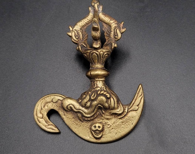 Wonderful Antique Tibeten Bronze Lucky Drogon Dorje Amulet