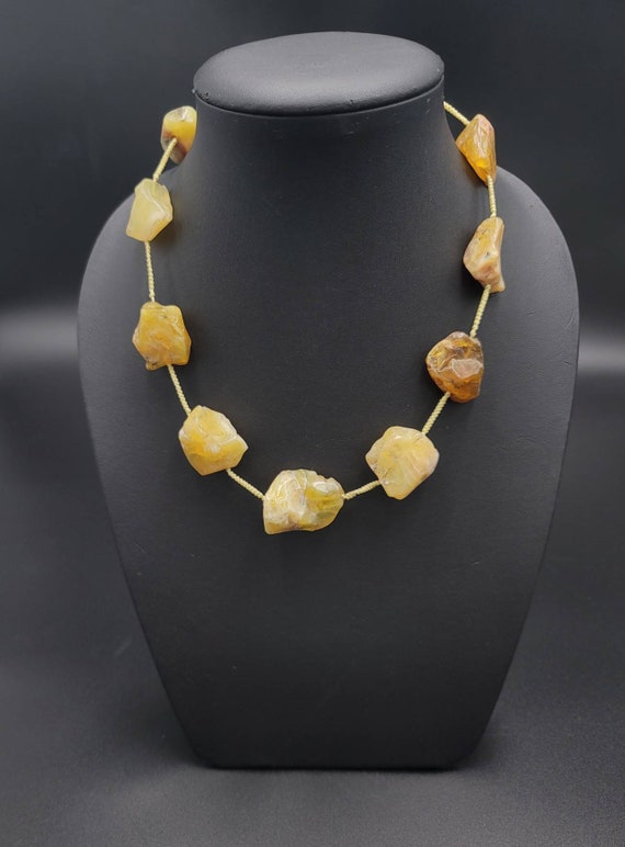 Natural Rough Shape Yellow Citrine Gemstone Beads 