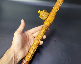 Antique Tibetan Carved Seashell Whistle-Blower: Deco Art
