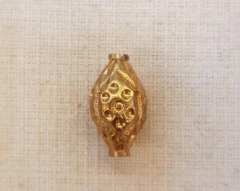 20k Gold Sheet Over Wax Beautiful Antique Squash Melon Shape Beads Pendant