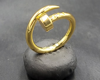 20k Gold Over Silver Ring: Handmade Adjustable Near Eastern Style