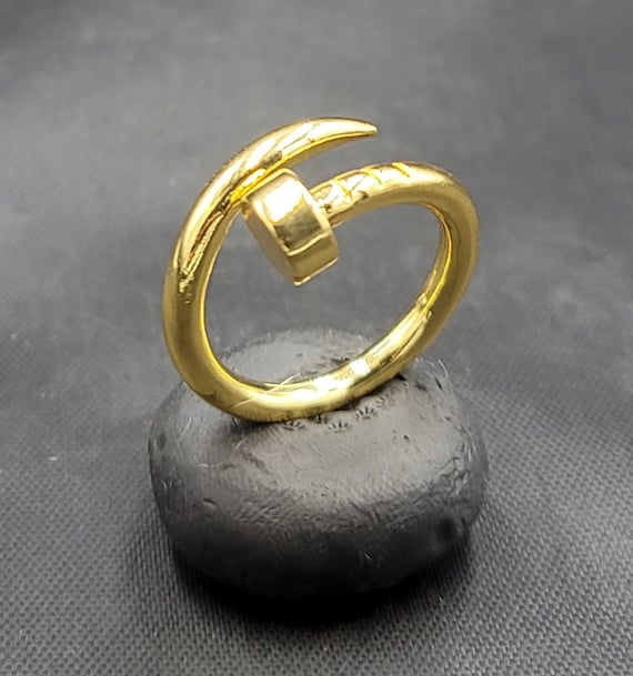 20k Gold Over Silver Ring Vintage Near Eastern Be… - image 1