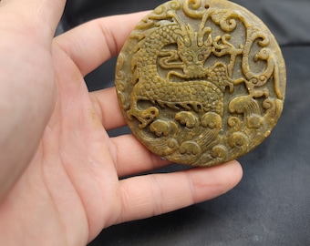 Ancient Chinese Old Jade Carved Chinese Fly Drogon Amulet Pendant