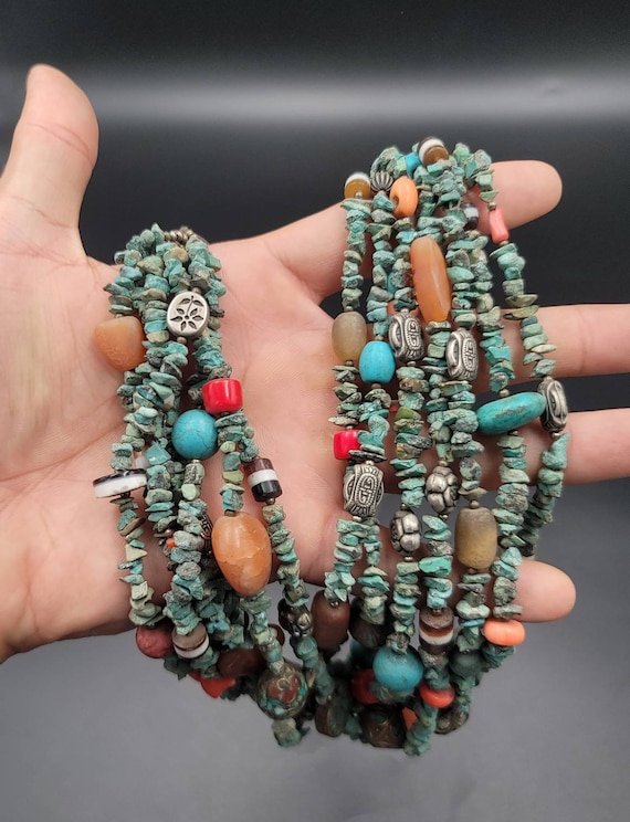 Vintage Beautiful Natural Tibetan Old Turquoise C… - image 8