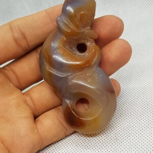 Antica Collezione Agata Intagliato Idol Scimmia Protezione Amuleto