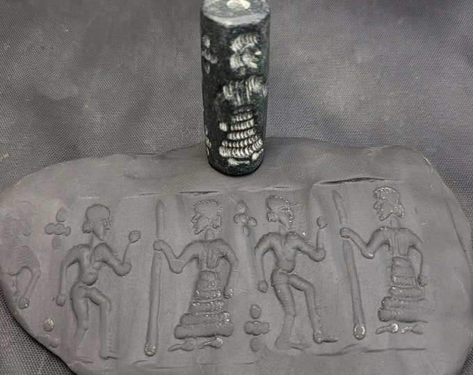 Cicra 7th-12 Century Ancient Greek Empire King  Stone Intaglio Cylinder Seal Beads Stamp