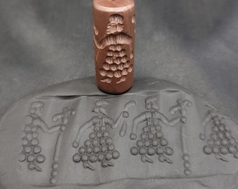 Ancient Cicra 7th-12 Century Greek Empire King Red Stone Intaglio Cylinder Seal Beads Stamp