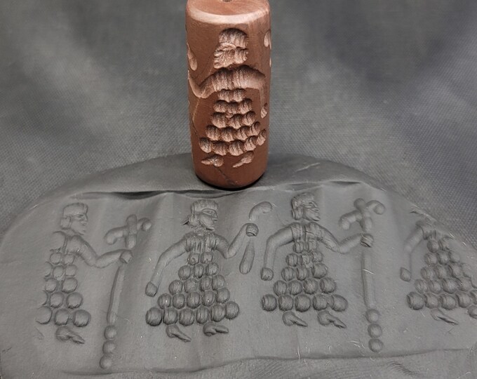 Ancient Cicra 7th-12 Century Greek Empire King Red Stone Intaglio Cylinder Seal Beads Stamp