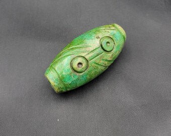 Unique Color Green Turquoise Old Vintage Lucky Prayer Big Beads Pendant