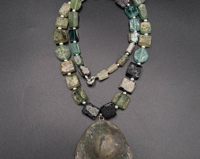 Antique Spiritual Old Roman Glass Beads Necklace Ancient ROMAN Antiquities