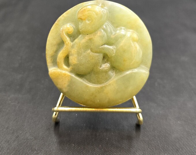 Ancient Green Jade Stone Chine Ming Human Figure Carved Unique Beads Pendant Amulet