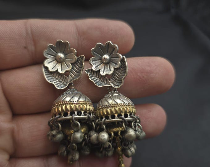 Beautiful Vintage Tribal Handmade Authentic Silver Wonderful Dangling Earrings