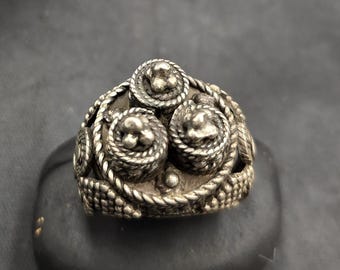 Antique Old Near Eastern Unique Handmade Super Authentic Silver Ring