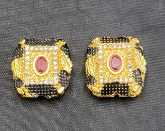 Gold Gulding Silver Beads Oxidising Silver With Natural Ruby Gemstone