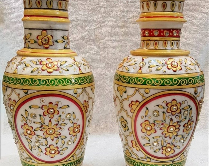 Beautiful Antique Khuransi Design Lovely Ceramic 1 Pair Flowers Pot