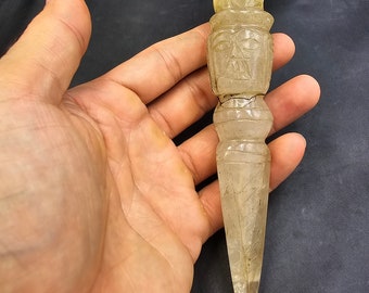 Antique Himalayan Clear Crystal Quartz Purbha - Tibetan Temple