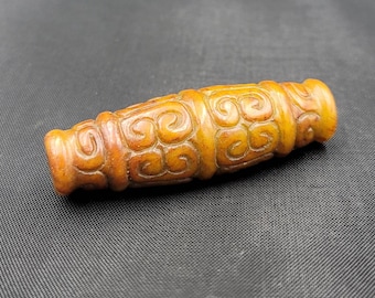 Ancient Old Cambodia 2000 B.C Carved Unique Long Beads Pendant