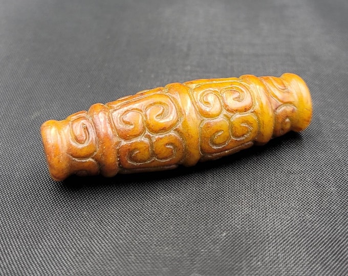 Ancient Old Cambodia 2000 B.C Carved Unique Long Beads Pendant