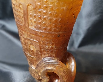 Antique Himalayan Crystal Quartz Drinking Raython: Ancient Stone Cup