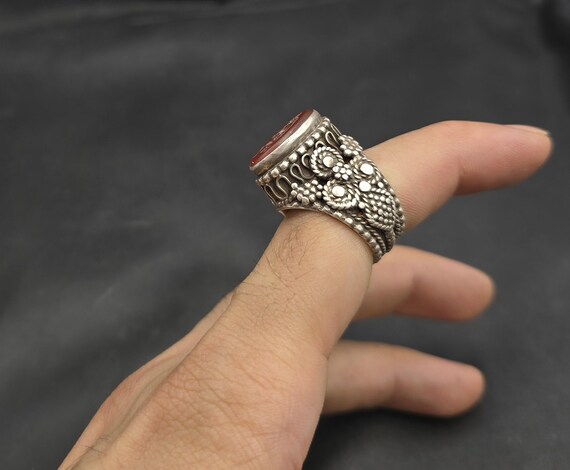 Amizing Antique Silver Unique Ring With Agate Sto… - image 4