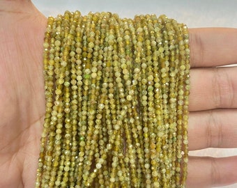 Gold Rutilated Quartz Beads: Tiny Gemstone Spacer Beads (1-2mm, 36cm Strand)