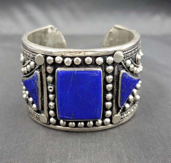 Sterling Silver Lapis Lazuli Bracelet - Khyber Pass Gallery