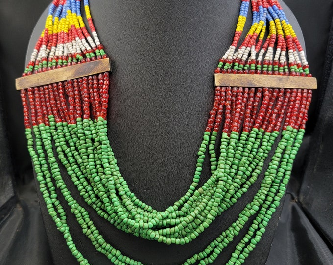 Ancient African Naga-Land Old Glass Beads Necklace Authentic Beads Necklace