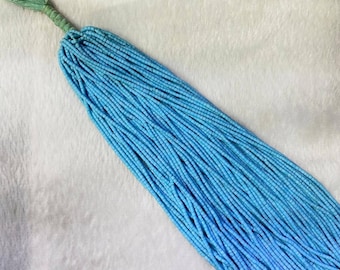 Sky Blue Heishi Gemstone Beads: Tiny Round Spacer Beads (1.5-2mm, 36cm Strand)