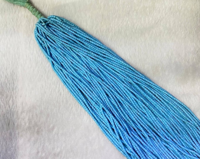 1 Strand 36Cm Sky Bule Tinny Small Seed Round Heishi Top High Quality Gemstone 1.5-2mm Spacer Loose Bead Jewelry Supplies