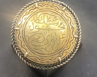 Unique Egyptian Iscription Lucky Number Amulet Old Silver Ring