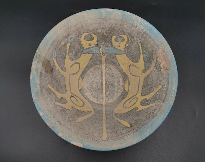 Unique Found Afghanistan 1400s Calligraphy Ceramic Bowl Pottery