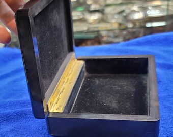 Handmade Black Agate Gemstone Jewelry Box