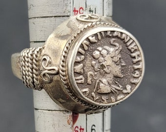 Cicra 3rd BC Century Roman Empire King Alexander Silver Coin Wonderful Unique Ring