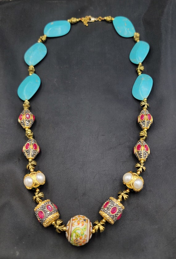 Gorgeous Mughal Design Natural Ruby and Turquoise… - image 6