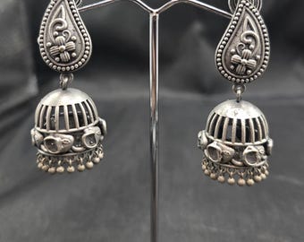 Antike alte Silber Kuchi Design Afghan Vintage Ohrringe