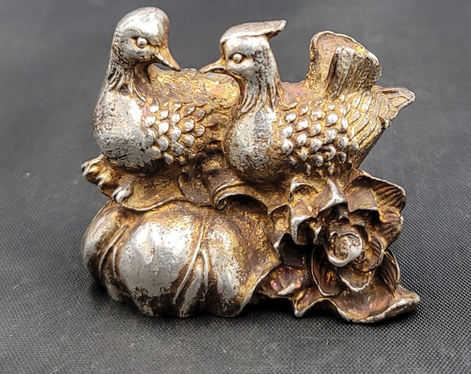 Vintage Soild Silver Near Eastern Beautiful Bird on Nest Art Deco Soild Silver 300
