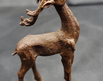 Antique Bronze Deer Figurine: Greek Roman Style