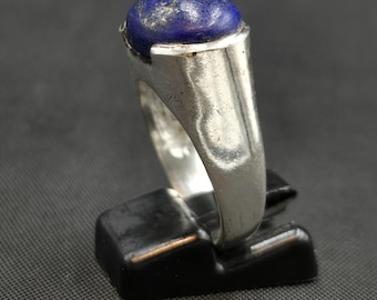 Sterling Silver Vintage Handmade Authentic Ring With Natural Lapis Lazuli Stone