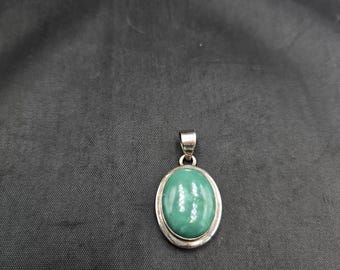 Vintage Tibetan Turquoise Sterling Silver Pendant