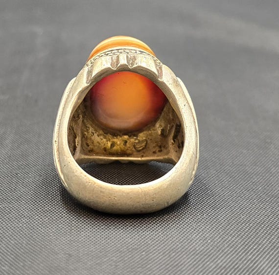 Authentic Silver Ring Ancient Old Agate Stone Evi… - image 8
