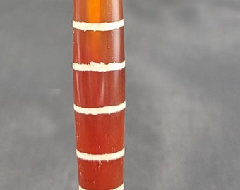 Ancient Etched Agate Bead: Himalayan Indo-Tibetan Red Stone