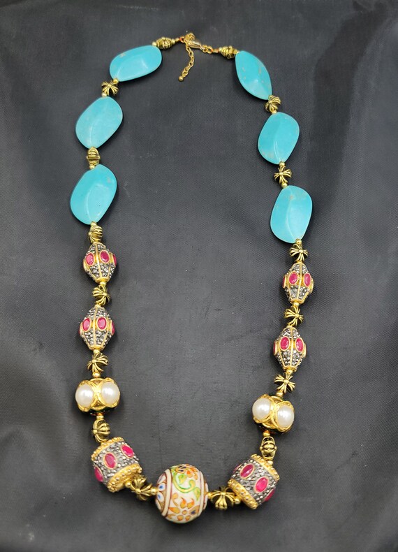 Gorgeous Mughal Design Natural Ruby and Turquoise… - image 7