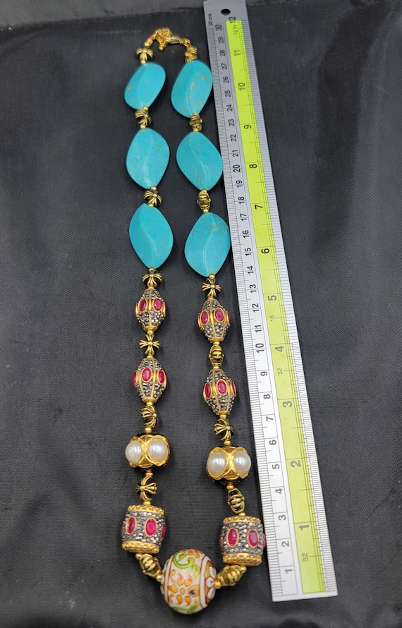 Gorgeous Mughal Design Natural Ruby and Turquoise… - image 2