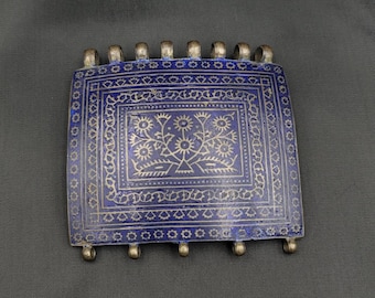 Antique Silver Tribal Pendant: Morako Enamel Art