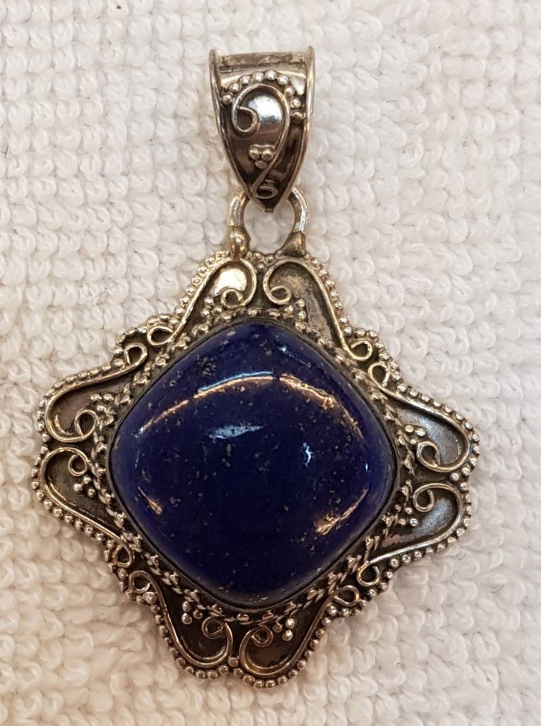 ラピスラズリ　ビンテージ　エスニックネックレス　メタル×天然石 Yndislegt necklace：天然石ビーズネックレス ラピスラズリ